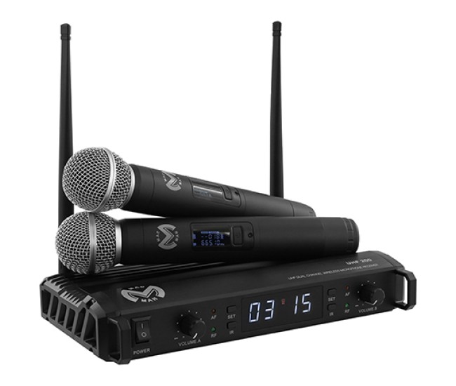 Statie 2 microfoane uhf wireless Statie 2 microfoane uhf wireless