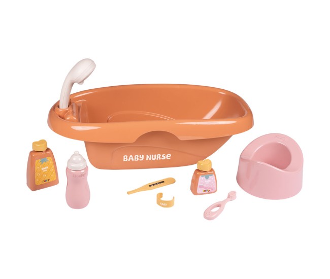 Set de baie pentru papusa Smoby Baby Nurse Bath cu 8 accesorii