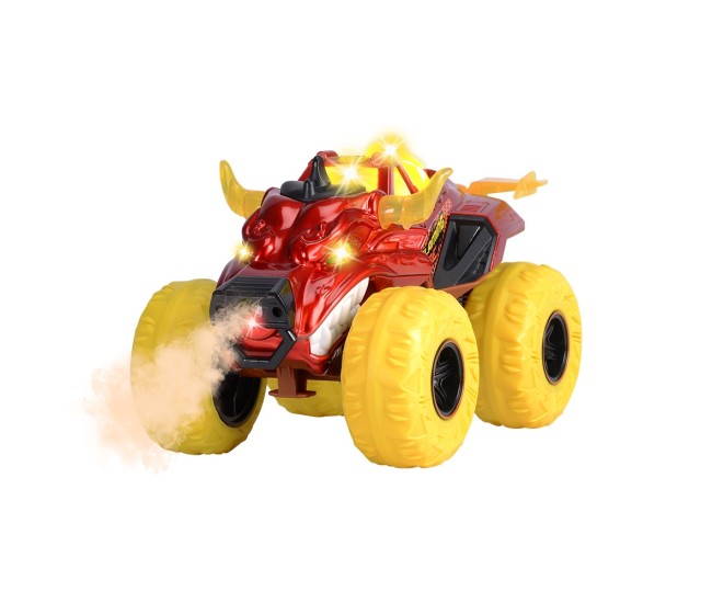 Masina Dickie Toys Flaming Fire Monster 25 cm rosu cu lumini si sunete