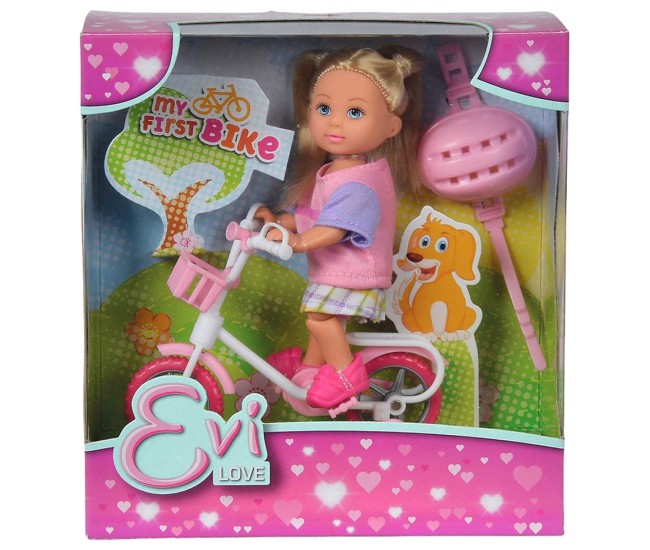 Papusa Simba Evi Love My First Bike 12 cm roz Papusa Simba Evi Love My First Bike 12 cm roz