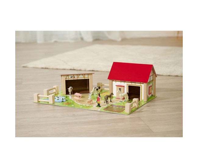 Ferma din lemn Eichhorn 51x36x17 cm cu 20 accesorii