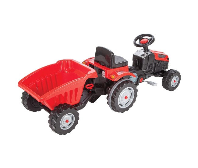 Tractor cu pedale si remorca Pilsan Active with Trailer 07-316 red