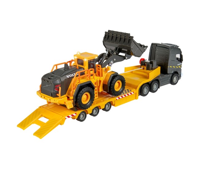 Camion Majorette Volvo cu remorca si buldozer Camion Majorette Volvo cu remorca si buldozer
