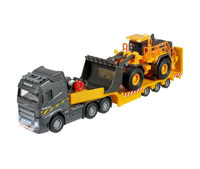 Camion Majorette Volvo cu remorca si buldozer Camion Majorette Volvo cu remorca si buldozer