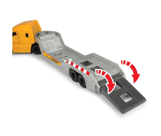 Camion Dickie Toys Mack Volvo Micro Builder cu remorca, buldozer si camion basculant Camion Dickie Toys Mack Volvo Micro Builder cu remorca, buldozer si camion basculant