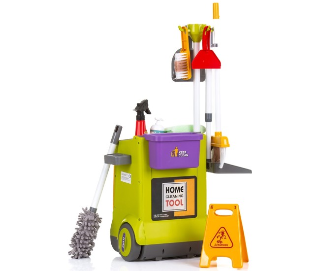 Set jucarie Chipolino Cleaning Trolley cu 16 accesorii Set jucarie Chipolino Cleaning Trolley cu 16 accesorii