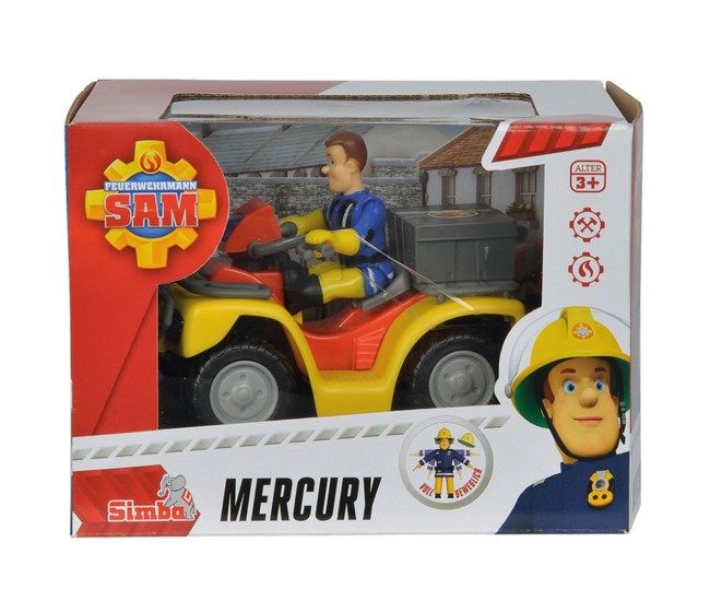 ATV Simba Fireman Sam, Sam Mercury Quad cu figurina Sam si accesorii