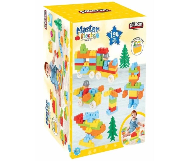 Set constructie Pilsan Master Blocks 194 piese