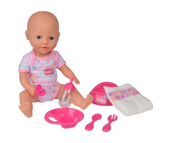 Papusa Simba New Born Baby 38 cm Bebe cu olita si accesorii