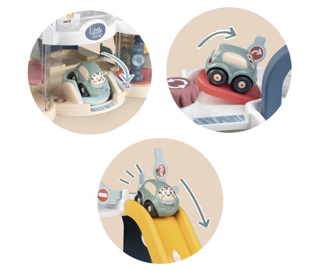 Pista de masini Smoby First Garage cu masinuta