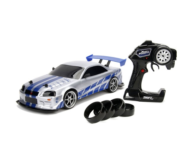 Masina Jada Toys Fast and Furious Nissan Skyline GTR Drift cu anvelope si telecomanda Masina Jada Toys Fast and Furious Nissan Skyline GTR Drift cu anvelope si telecomanda