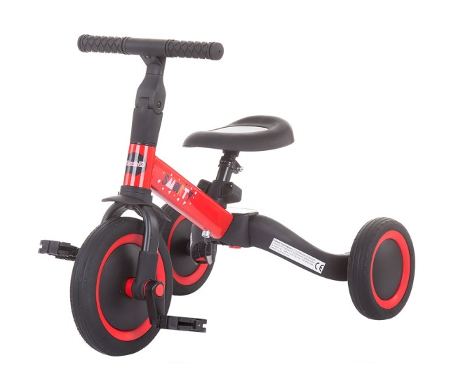 Tricicleta si bicicleta Chipolino Smarty 2 in 1 red