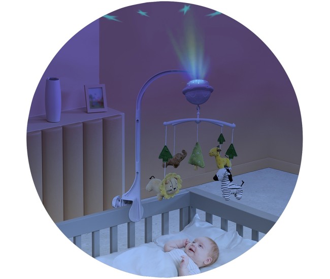 Carusel muzical pentru patut cu proiector Chipolino Jungle Carusel muzical pentru patut cu proiector Chipolino Jungle