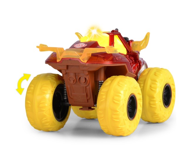 Masina Dickie Toys Flaming Fire Monster 25 cm rosu cu lumini si sunete