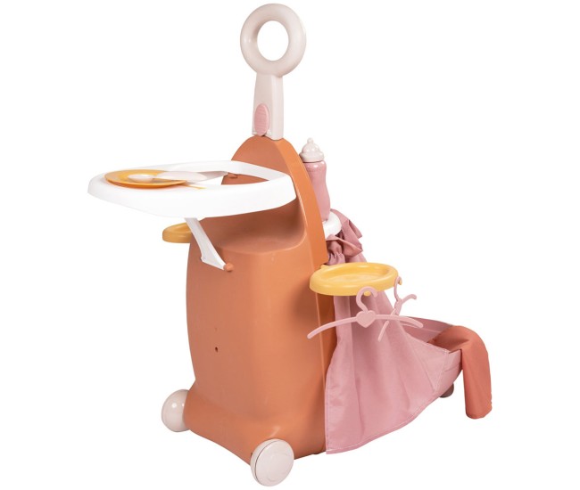 Valiza multifunctionala pentru papusi Smoby Baby Nurse Nursery Suitcase 3 in 1 cu 6 accesorii
