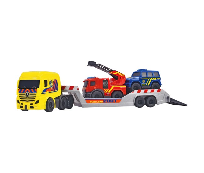 Set Dickie Toys Micro Rescue Truck cu un camion de salvare si 2 vehicule