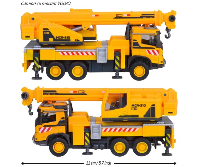 Camion cu macara Majorette Volvo Truck Crane cu lumini si sunete Camion cu macara Majorette Volvo Truck Crane cu lumini si sunete