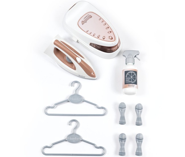 Jucarie Smoby Masa si fier de calcat Tefal Ironing Board + Stream Iron cu 9 accesorii