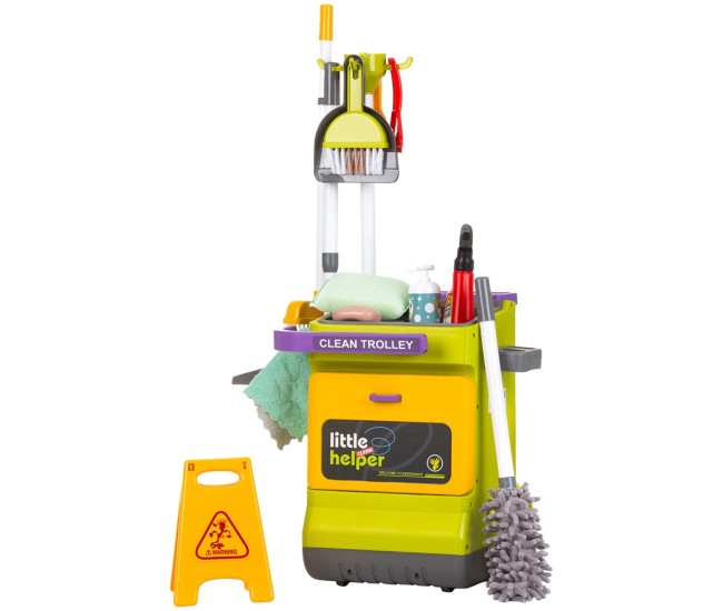 Set jucarie Chipolino Cleaning Trolley cu 16 accesorii Set jucarie Chipolino Cleaning Trolley cu 16 accesorii