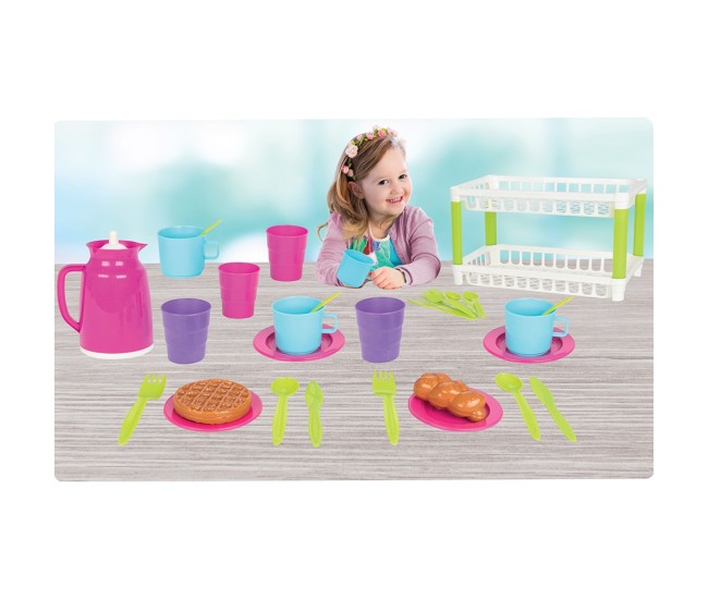 Set de servit ceaiul Pilsan Hamarat Two-Tier Tea pink