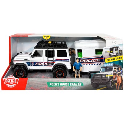 Masina Dickie Toys Police Horse Trailer 40 cm cu lumini si sunete Masina Dickie Toys Police Horse Trailer 40 cm cu lumini si sunete