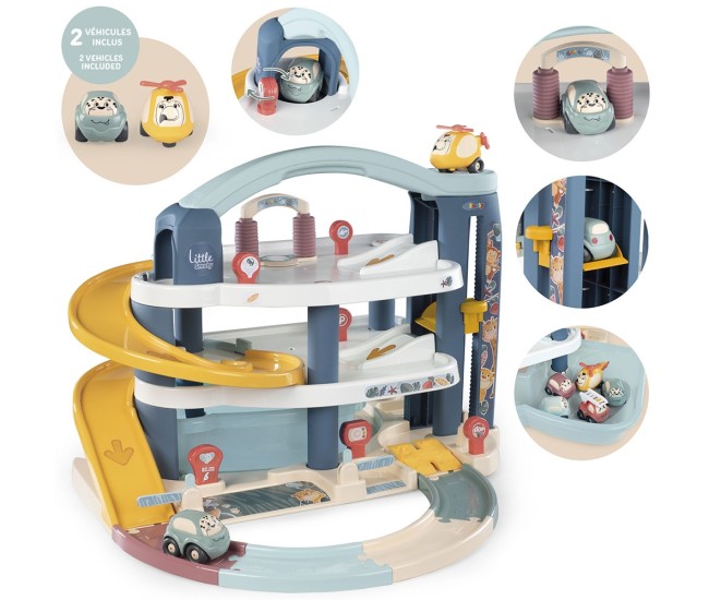 Pista de masini Smoby Big Garage cu masinuta si elicopter Pista de masini Smoby Big Garage cu masinuta si elicopter
