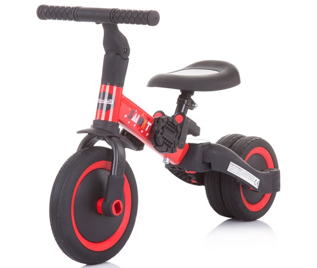 Tricicleta si bicicleta Chipolino Smarty 2 in 1 red