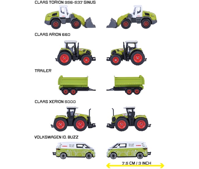 Set Majorette Claas Farm cu 5 vehicule Set Majorette Claas Farm cu 5 vehicule