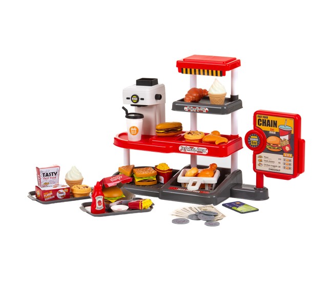 Set jucarie Chipolino Fast Food cu sunete si 71 accesorii