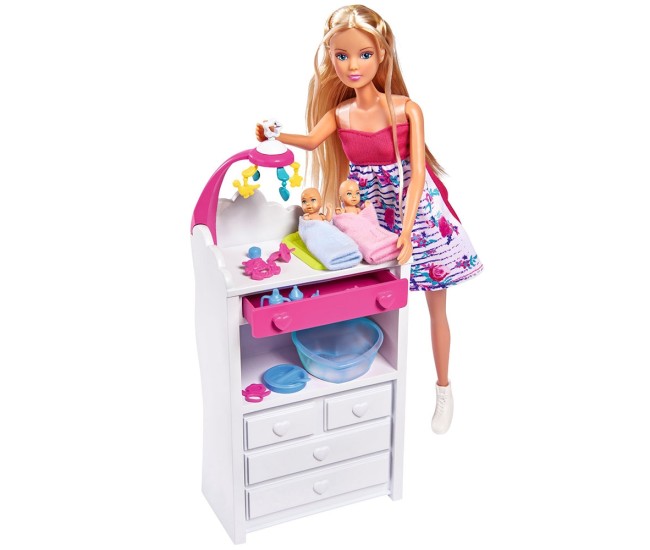 Papusa Simba Steffi Love Welcome Twins 29 cm cu accesorii