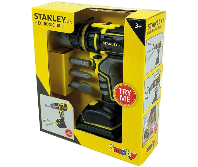 Jucarie Smoby Bormasina electronica Stanley cu accesorii Jucarie Smoby Bormasina electronica Stanley cu accesorii
