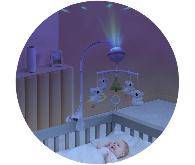 Carusel muzical pentru patut cu proiector Chipolino Koala Carusel muzical pentru patut cu proiector Chipolino Koala