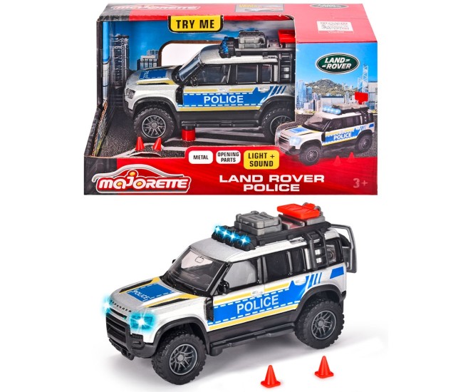 Masina de politie Majorette Land Rover cu lumini si sunete