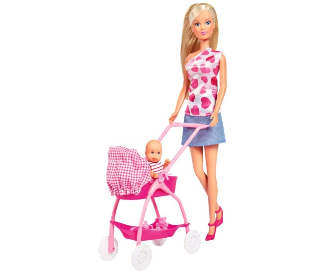 Set Simba Steffi Love New Born Baby Set papusa 29 cm, 1 bebelus si accesorii Set Simba Steffi Love New Born Baby Set papusa 29 cm, 1 bebelus si accesorii