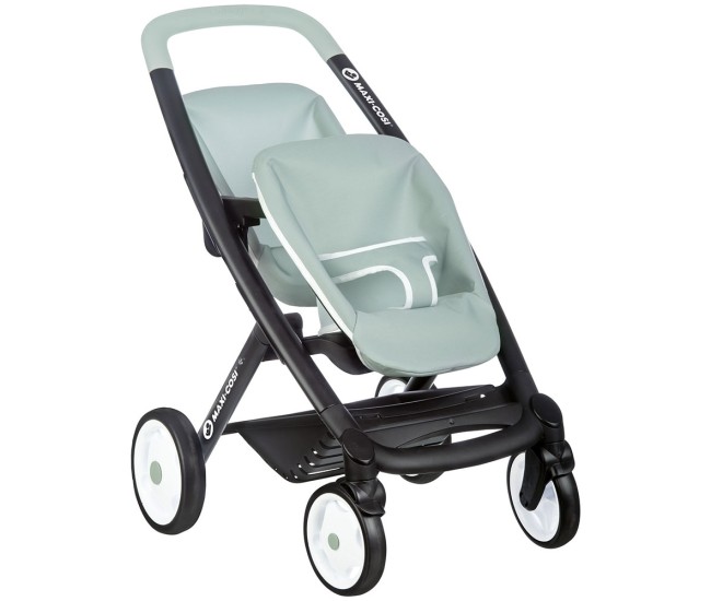 Carucior pentru papusi Smoby Maxi Cosi Twin albastru Carucior pentru papusi Smoby Maxi Cosi Twin albastru