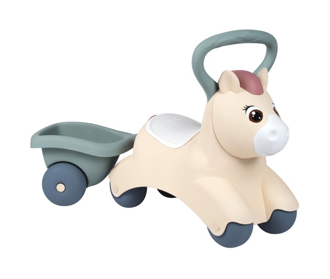 Masinuta de impins Smoby Pony cu remorca