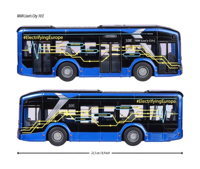 Autobuz Majorette MAN Lion's City 10 E 22,5 cm cu lumini si sunete Autobuz Majorette MAN Lion's City 10 E 22,5 cm cu lumini si sunete