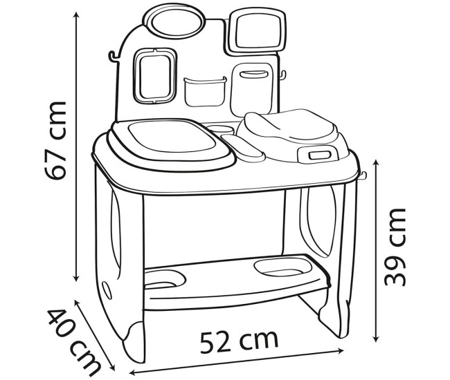 Centru de ingrijire pentru papusi Smoby Baby Care Center albastru cu accesorii