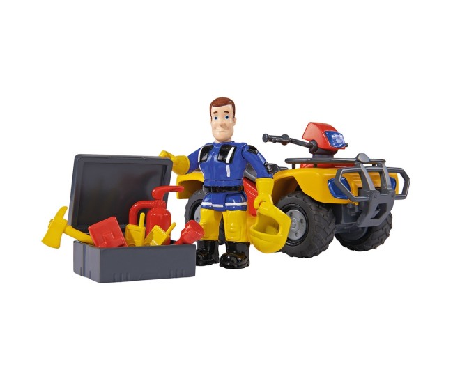 ATV Simba Fireman Sam, Sam Mercury Quad cu figurina Sam si accesorii