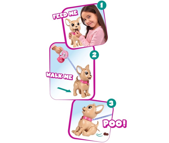 Jucarie Simba Caine Chi Chi Love Poo Puppy cu accesorii Jucarie Simba Caine Chi Chi Love Poo Puppy cu accesorii