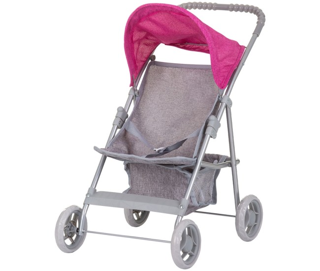 Carucior pentru papusi Chipolino Alice grey pink linen Carucior pentru papusi Chipolino Alice grey pink linen