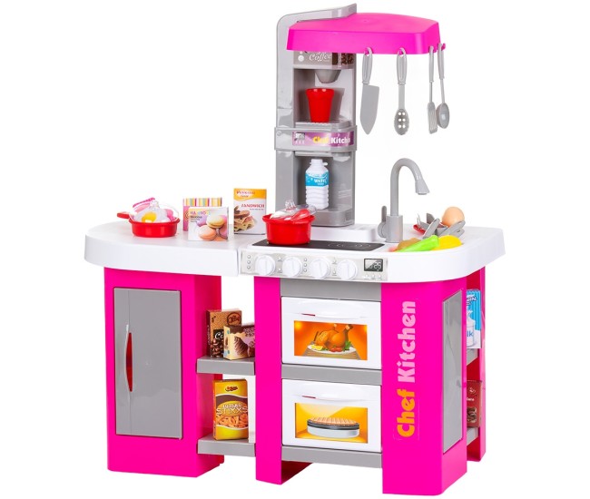 Set jucarie Chipolino Kitchen 72,5 cm cu sistem de curgere apa, lumini, sunete si 53 accesorii Set jucarie Chipolino Kitchen 72,5 cm cu sistem de curgere apa, lumini, sunete si 53 accesorii
