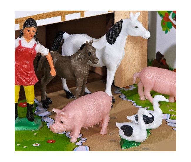 Ferma din lemn Eichhorn 39x36x14 cm cu accesorii Ferma din lemn Eichhorn 39x36x14 cm cu accesorii