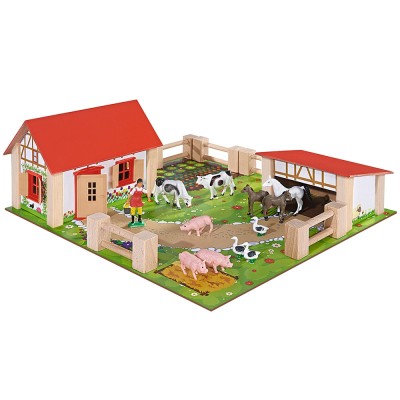 Ferma din lemn Eichhorn 39x36x14 cm cu accesorii Ferma din lemn Eichhorn 39x36x14 cm cu accesorii