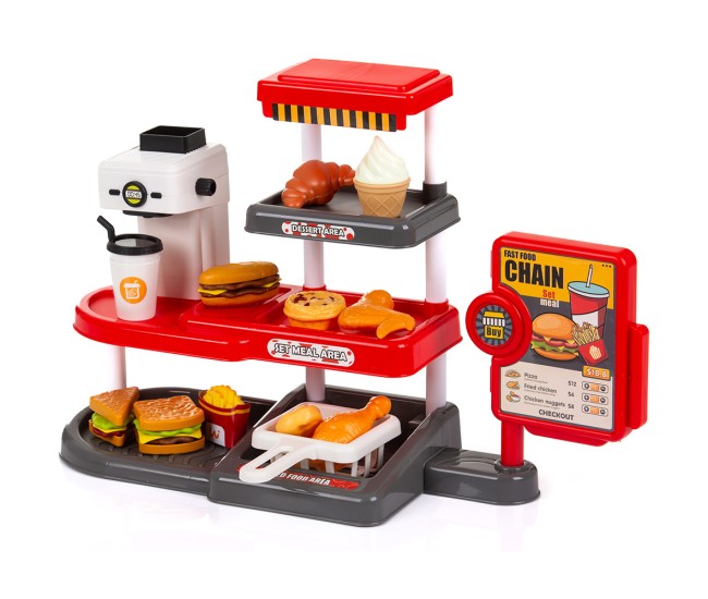 Set jucarie Chipolino Fast Food cu sunete si 71 accesorii