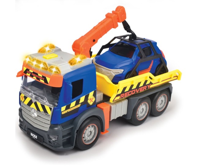 Camion de tractare Dickie Toys Mercedes Recovery cu masinuta
