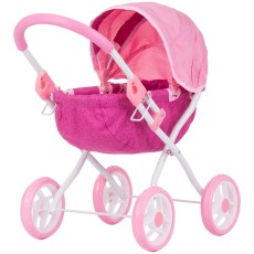 Carucior pentru papusi Chipolino Daisy pink linen Carucior pentru papusi Chipolino Daisy pink linen