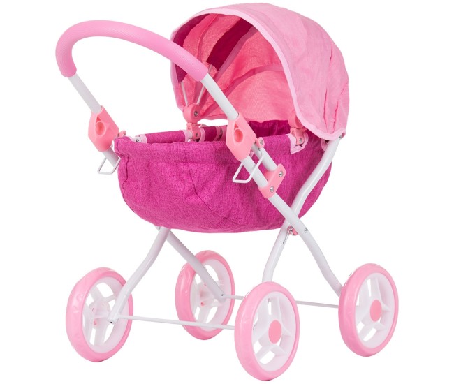 Carucior pentru papusi Chipolino Daisy pink linen Carucior pentru papusi Chipolino Daisy pink linen