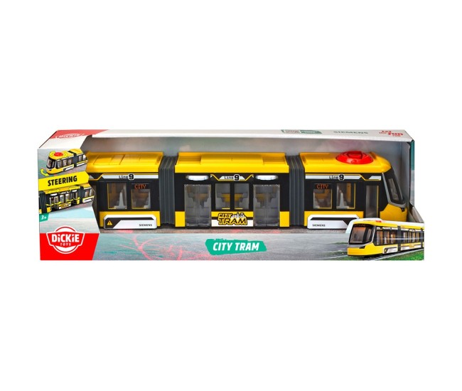 Tramvai Dickie Toys Siemens City Tram 41,5 cm galben Tramvai Dickie Toys Siemens City Tram 41,5 cm galben