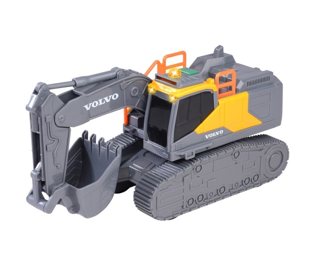 Excavator Dickie Toys Volvo Tracked Excavator 23 cm cu lumini si sunete Excavator Dickie Toys Volvo Tracked Excavator 23 cm cu lumini si sunete
